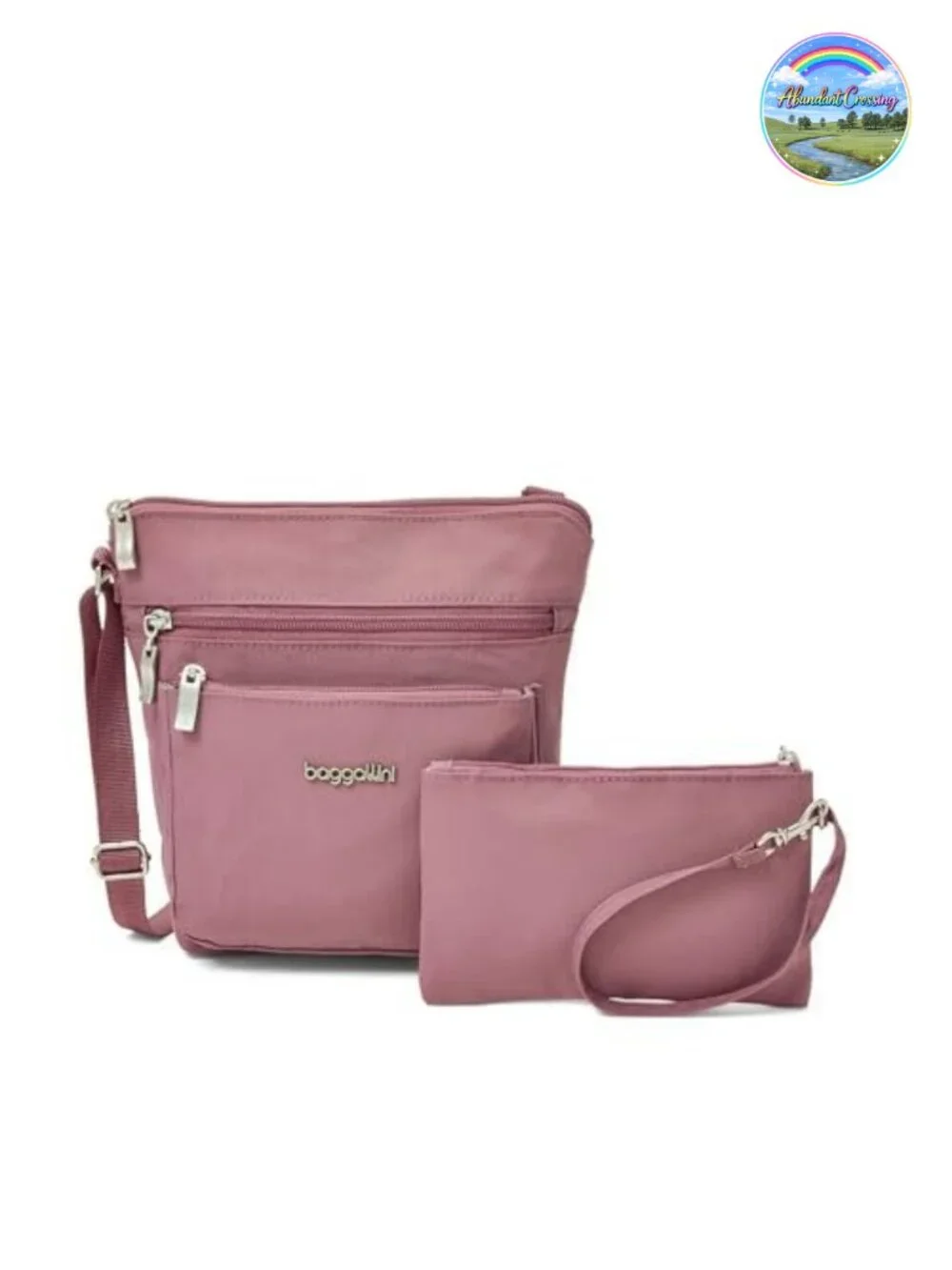Water-Resistant Lightweight Crossbody Bag with RFID Wristlet
